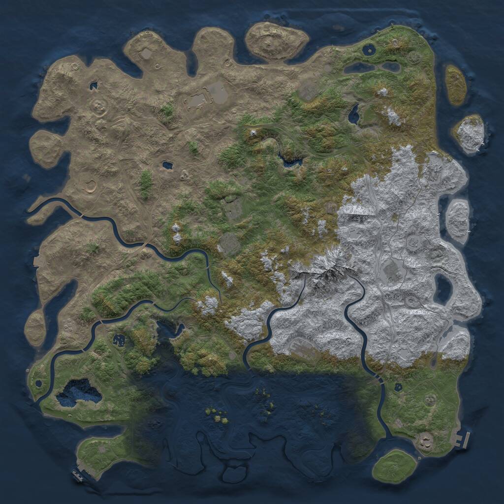 Rust Map: Procedural Map, Size: 6000, Seed: 98554224, 17 Monuments