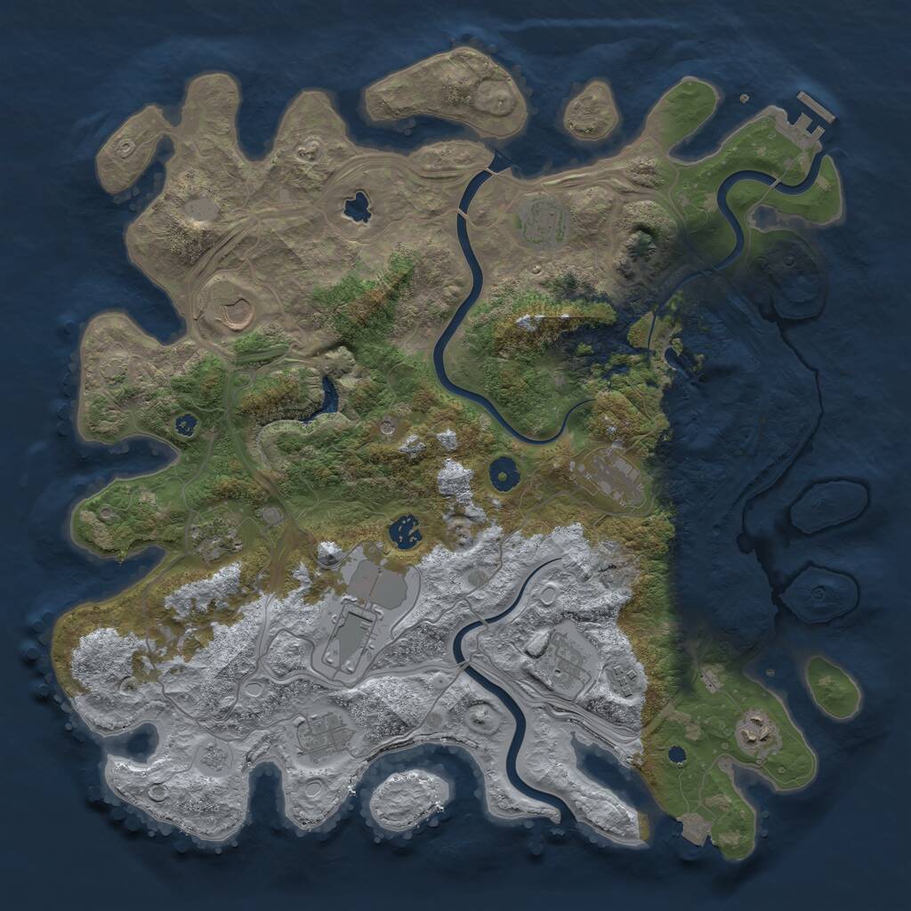 Rust Map: Procedural Map, Size: 4250, Seed: 2118664259, 15 Monuments