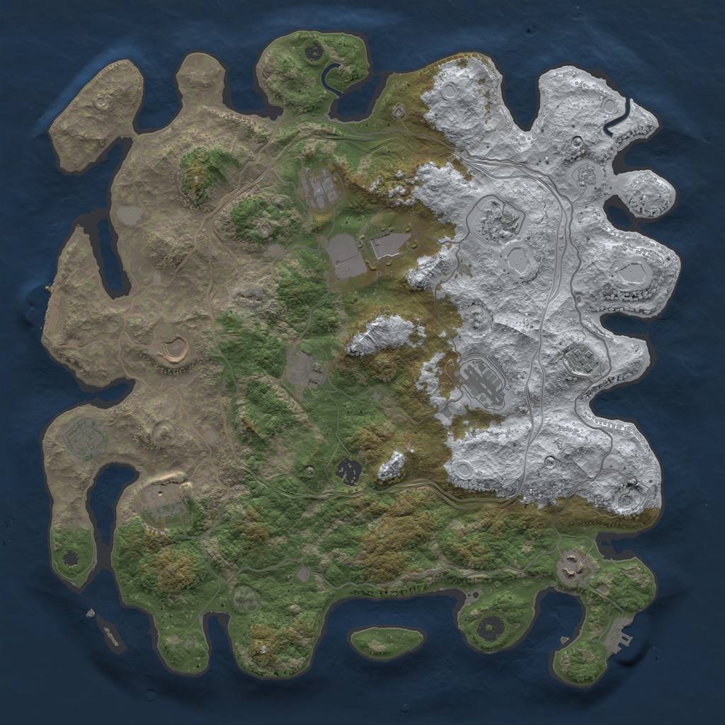 Rust Map: Procedural Map, Size: 4250, Seed: 1312559537, 20 Monuments