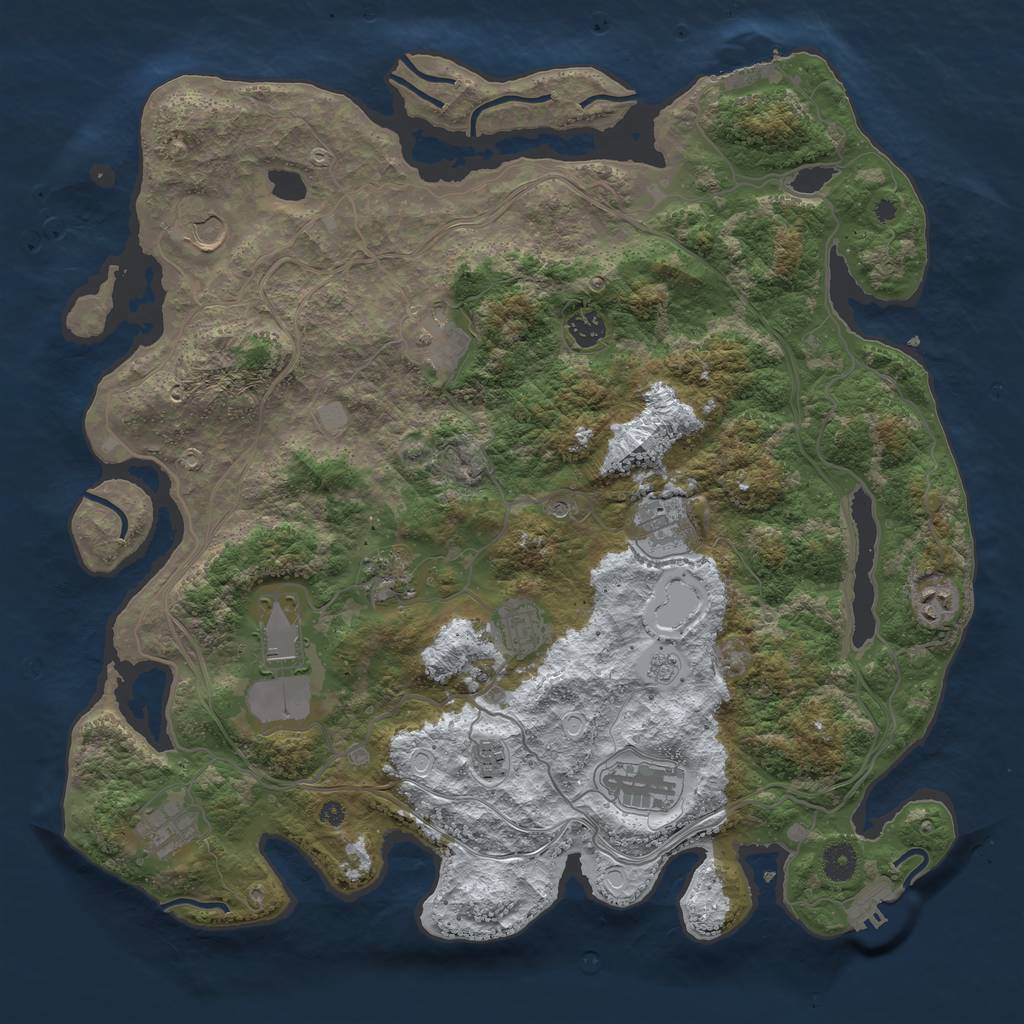Rust Map: Procedural Map, Size: 4250, Seed: 371841328, 20 Monuments