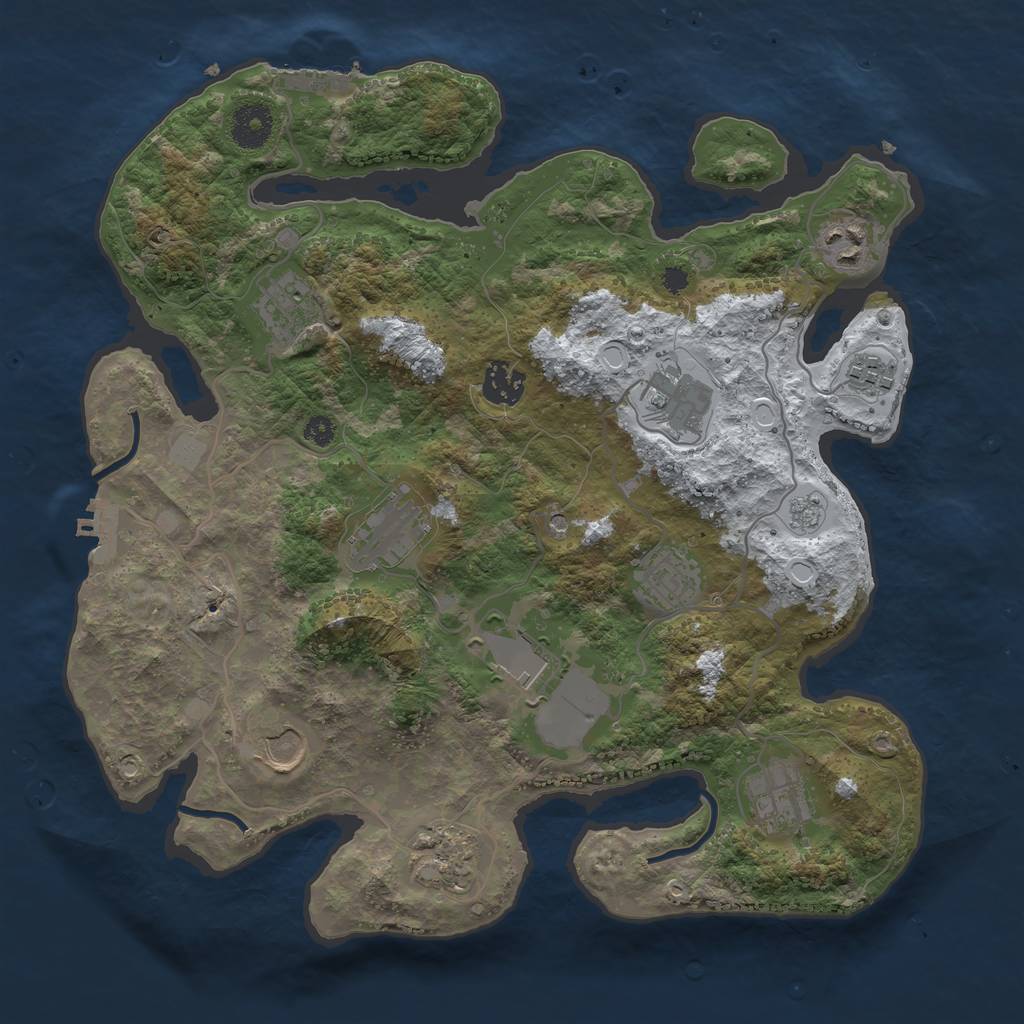 Rust Map: Procedural Map, Size: 3500, Seed: 1530296848, 20 Monuments