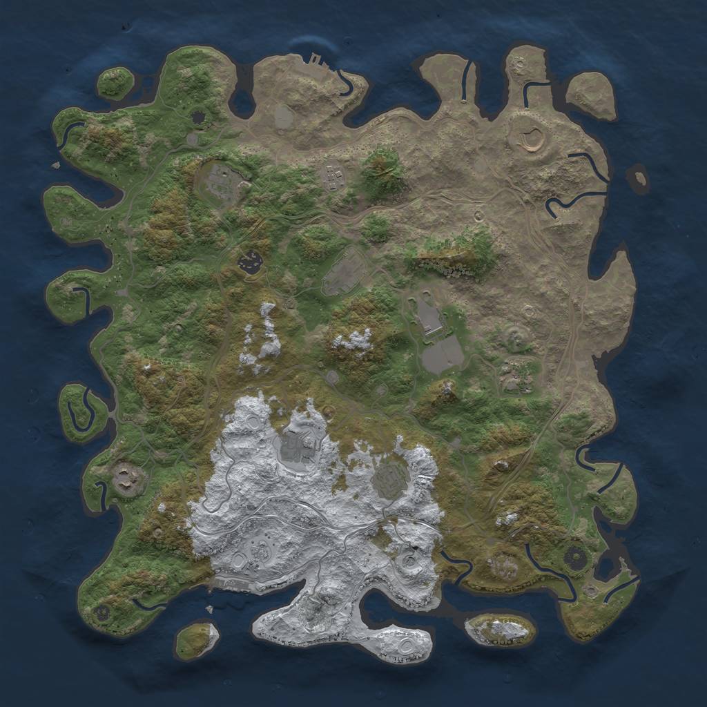 Rust Map: Procedural Map, Size: 4500, Seed: 266301301, 19 Monuments