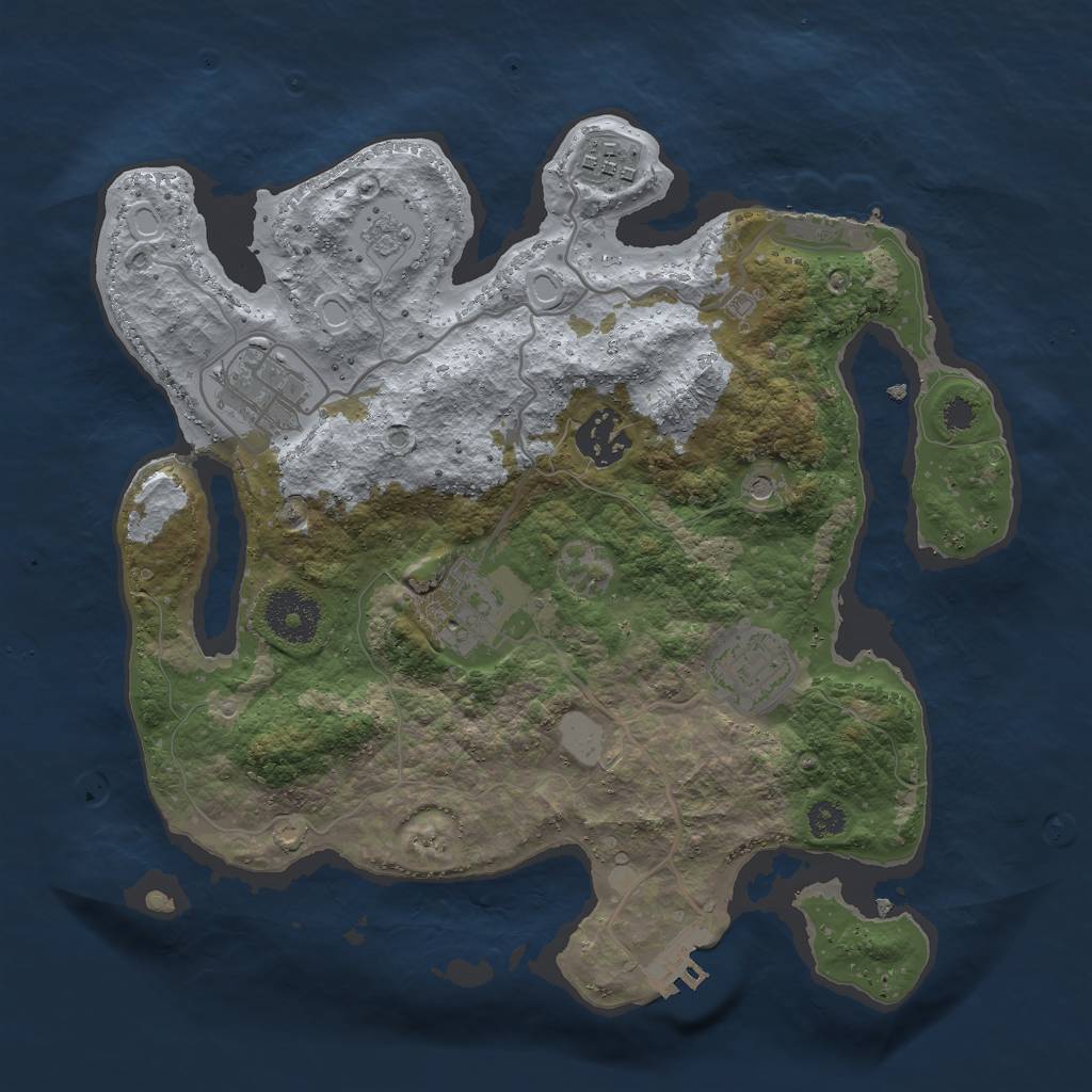 Rust Map: Procedural Map, Size: 3000, Seed: 65167, 14 Monuments