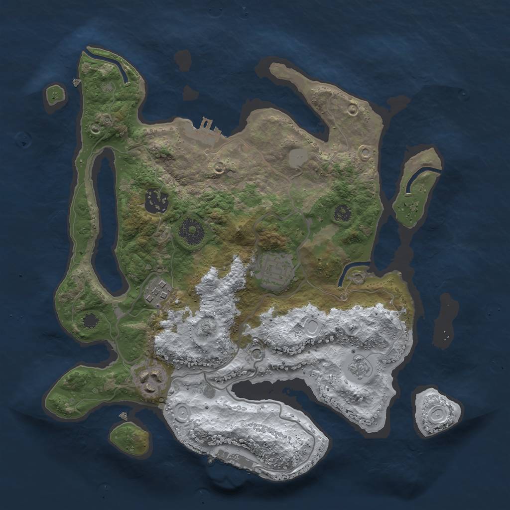 Rust Map: Procedural Map, Size: 3000, Seed: 1927700068, 13 Monuments