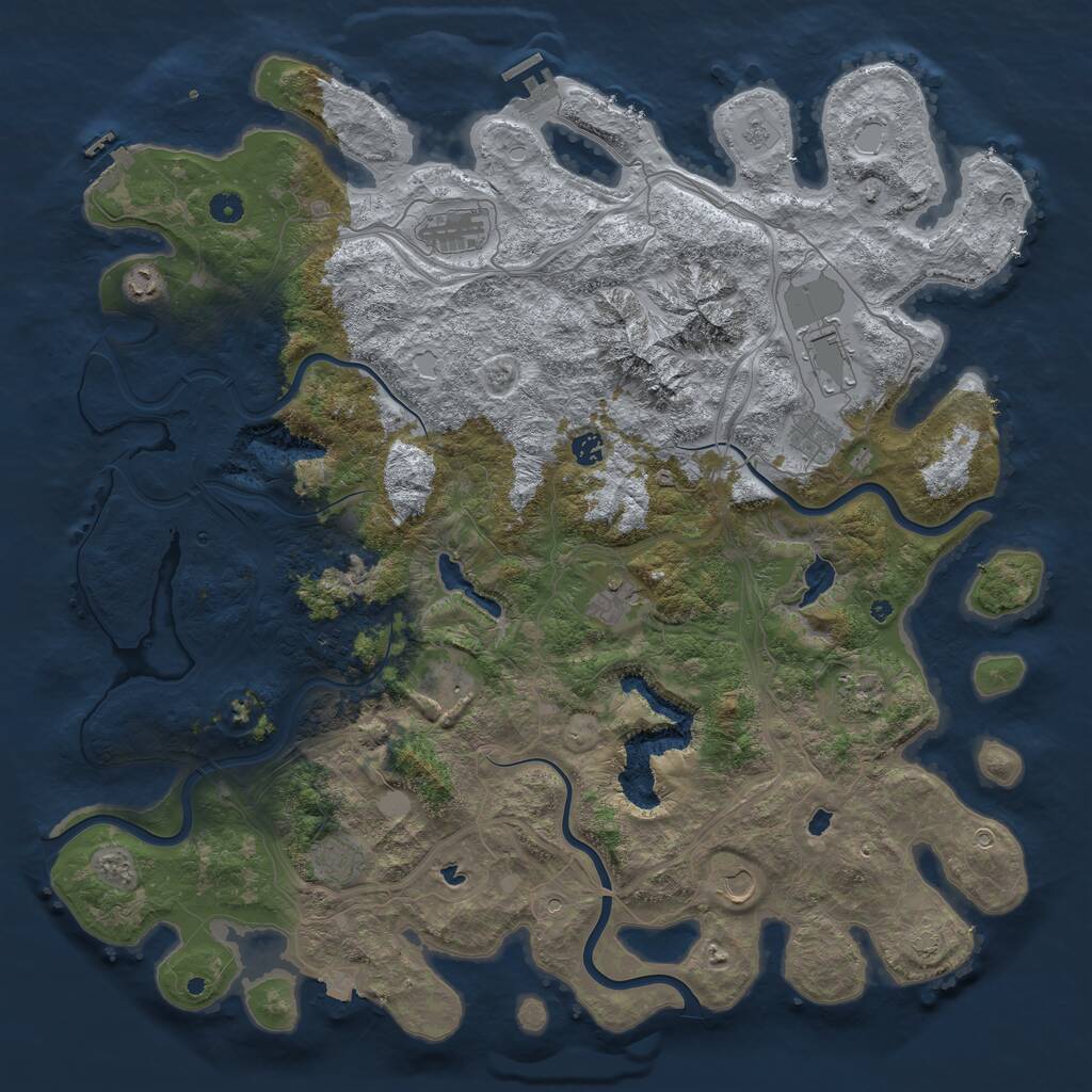 Rust Map: Procedural Map, Size: 5000, Seed: 17153449, 17 Monuments