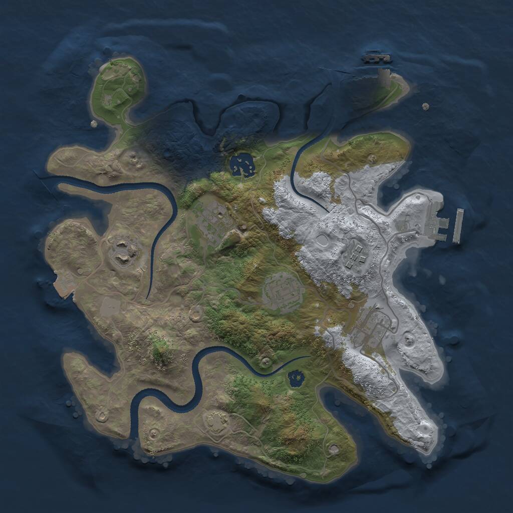 Rust Map: Procedural Map, Size: 3000, Seed: 1685686240, 10 Monuments