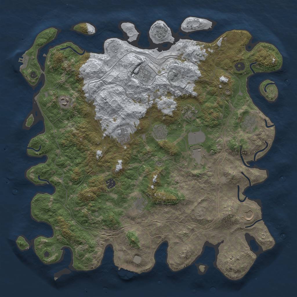 Rust Map: Procedural Map, Size: 4500, Seed: 906681023, 20 Monuments