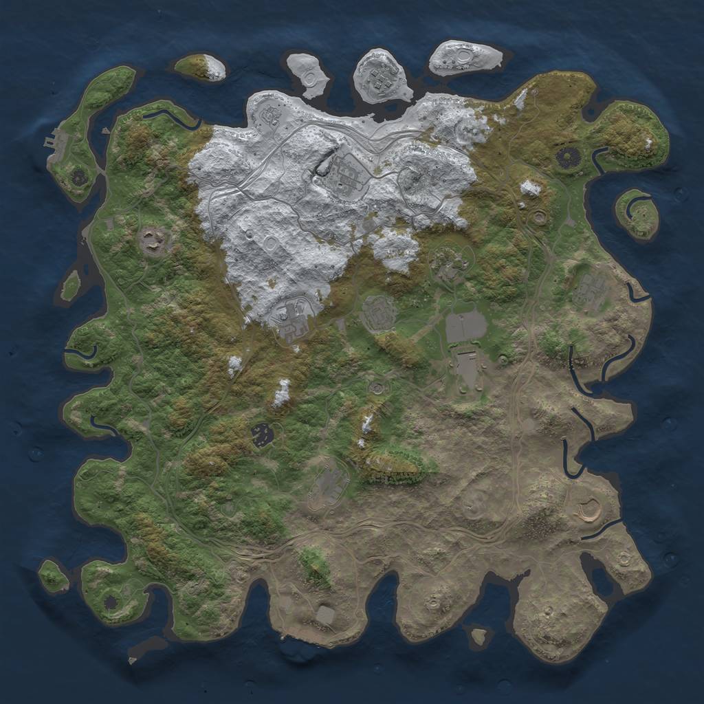 Rust Map: Procedural Map, Size: 4500, Seed: 906681023, 20 Monuments