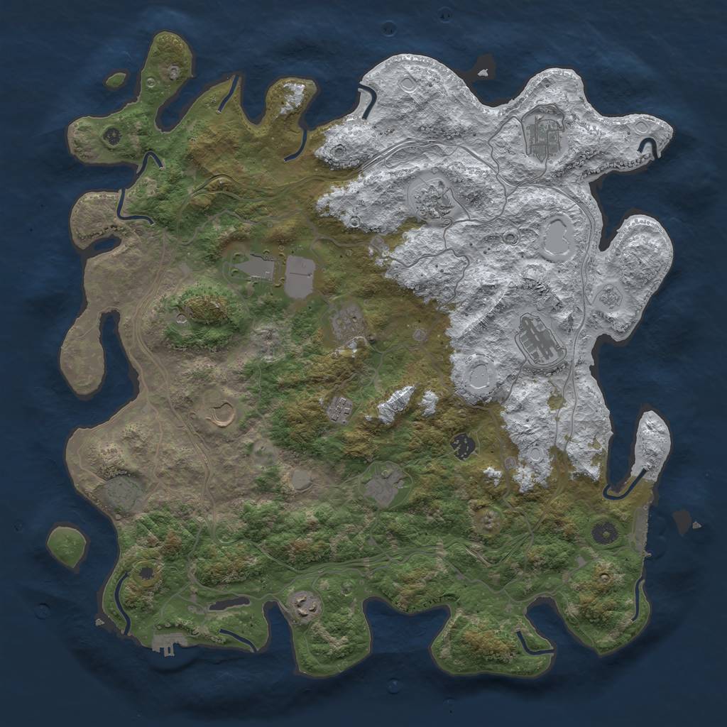 Rust Map: Procedural Map, Size: 4500, Seed: 154635109, 20 Monuments