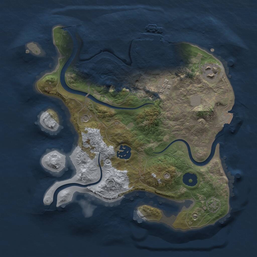 Rust Map: Procedural Map, Size: 2681, Seed: 348697077, 7 Monuments