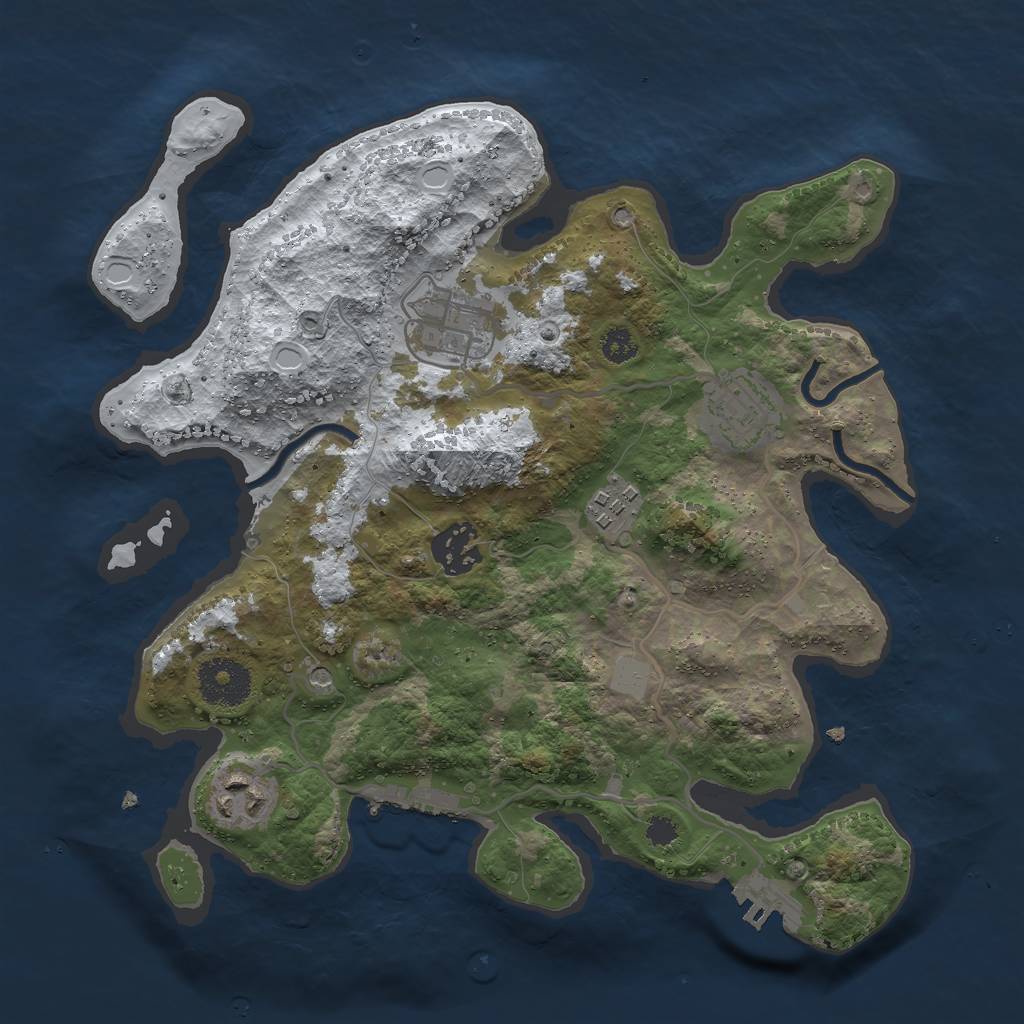 Rust Map: Procedural Map, Size: 3000, Seed: 18563465, 13 Monuments