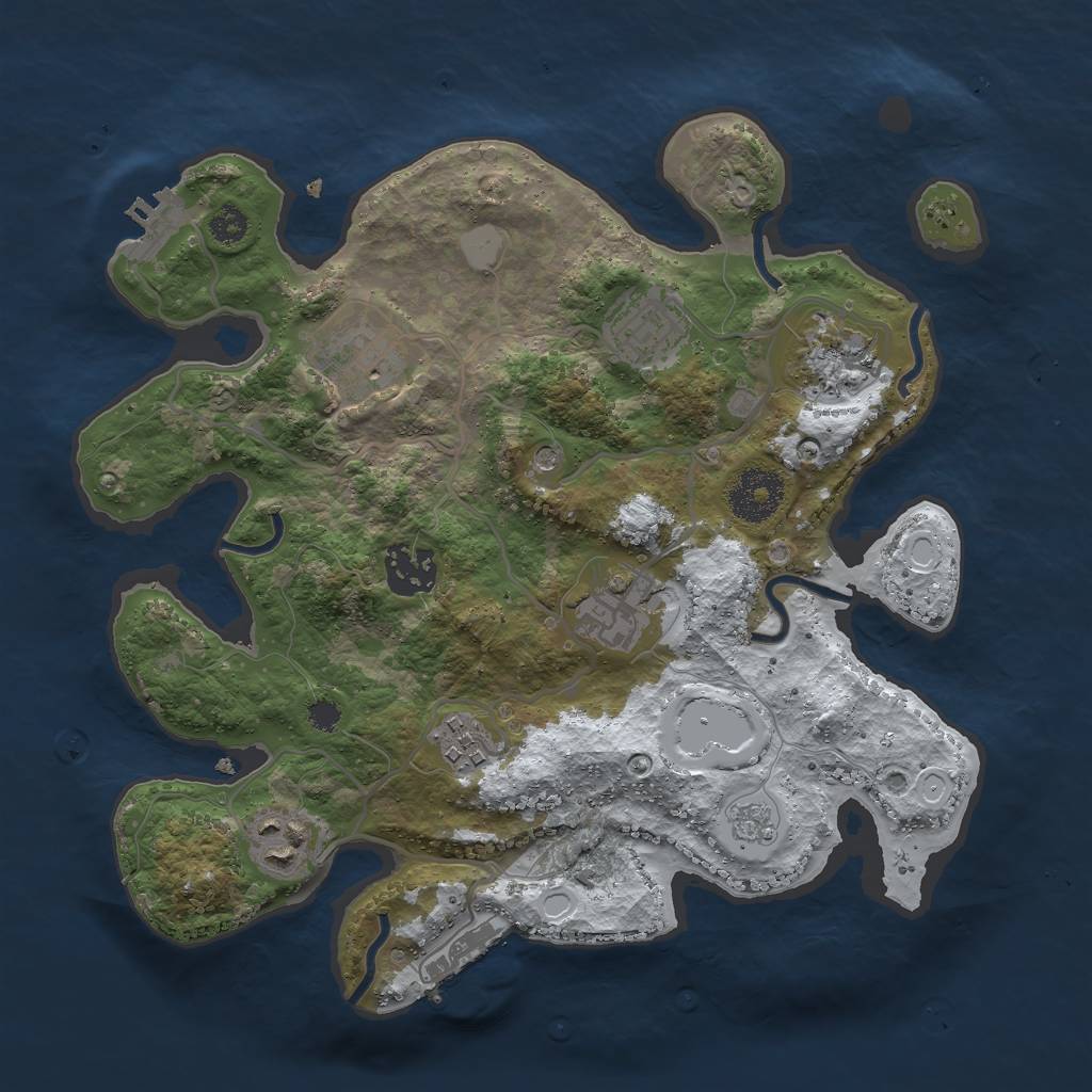 Rust Map: Procedural Map, Size: 3000, Seed: 6300, 16 Monuments