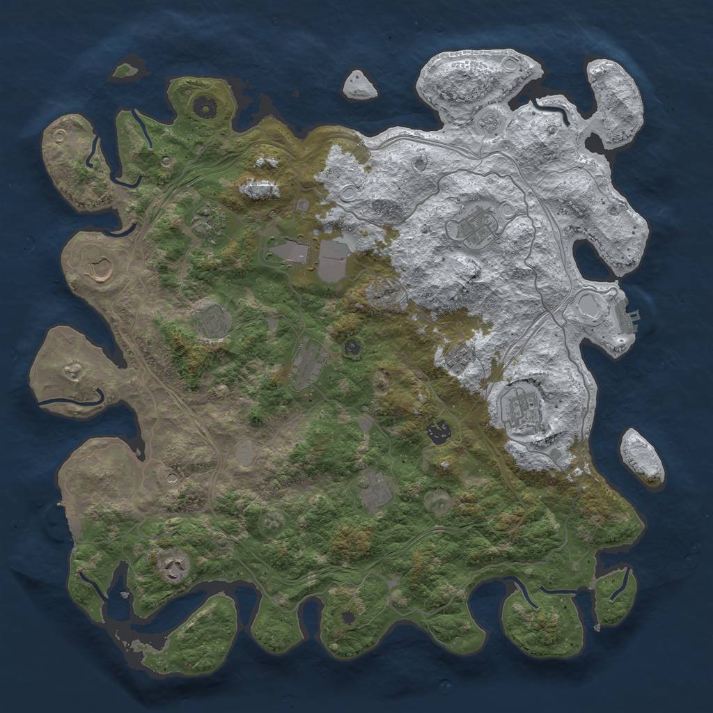 Rust Map: Procedural Map, Size: 4500, Seed: 682254424, 20 Monuments