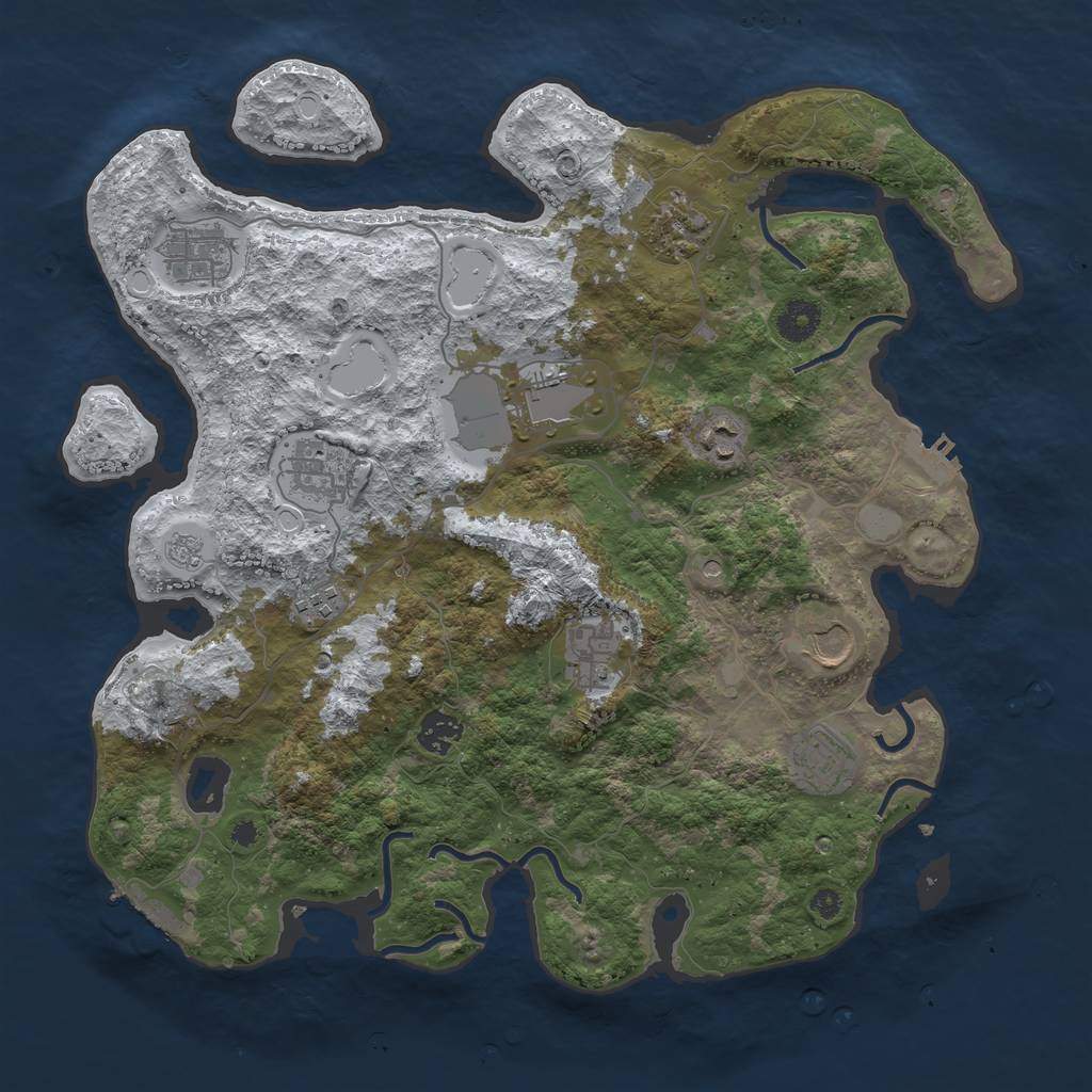 Rust Map: Procedural Map, Size: 3800, Seed: 489291519, 19 Monuments