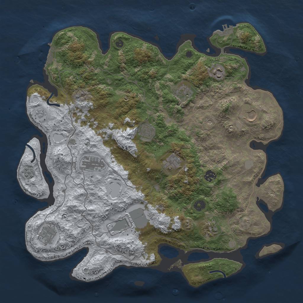 Rust Map: Procedural Map, Size: 4000, Seed: 1604618730, 20 Monuments