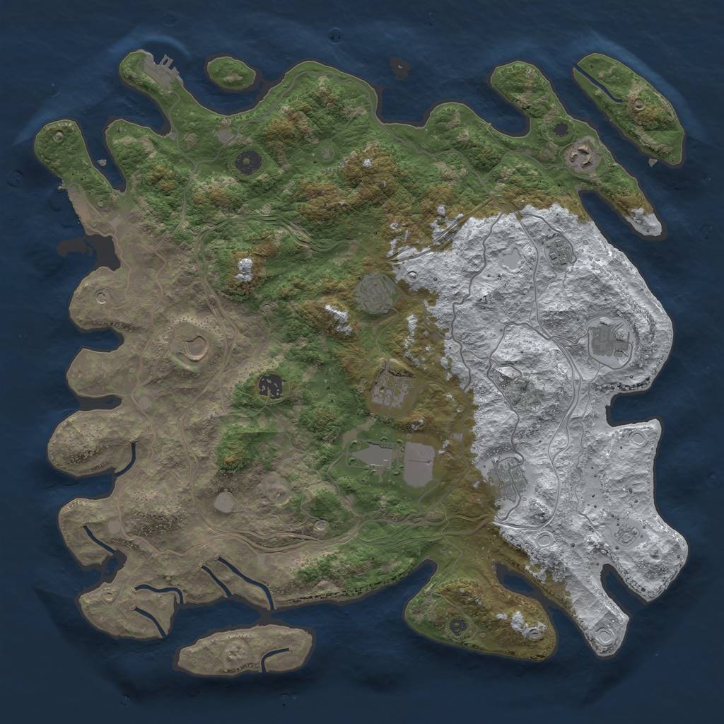 Rust Map: Procedural Map, Size: 4350, Seed: 55566898, 18 Monuments