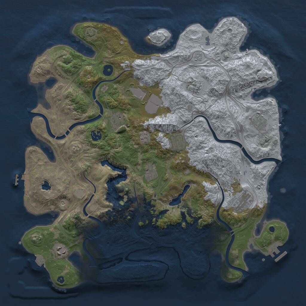 Rust Map: Procedural Map, Size: 4250, Seed: 6976216, 16 Monuments