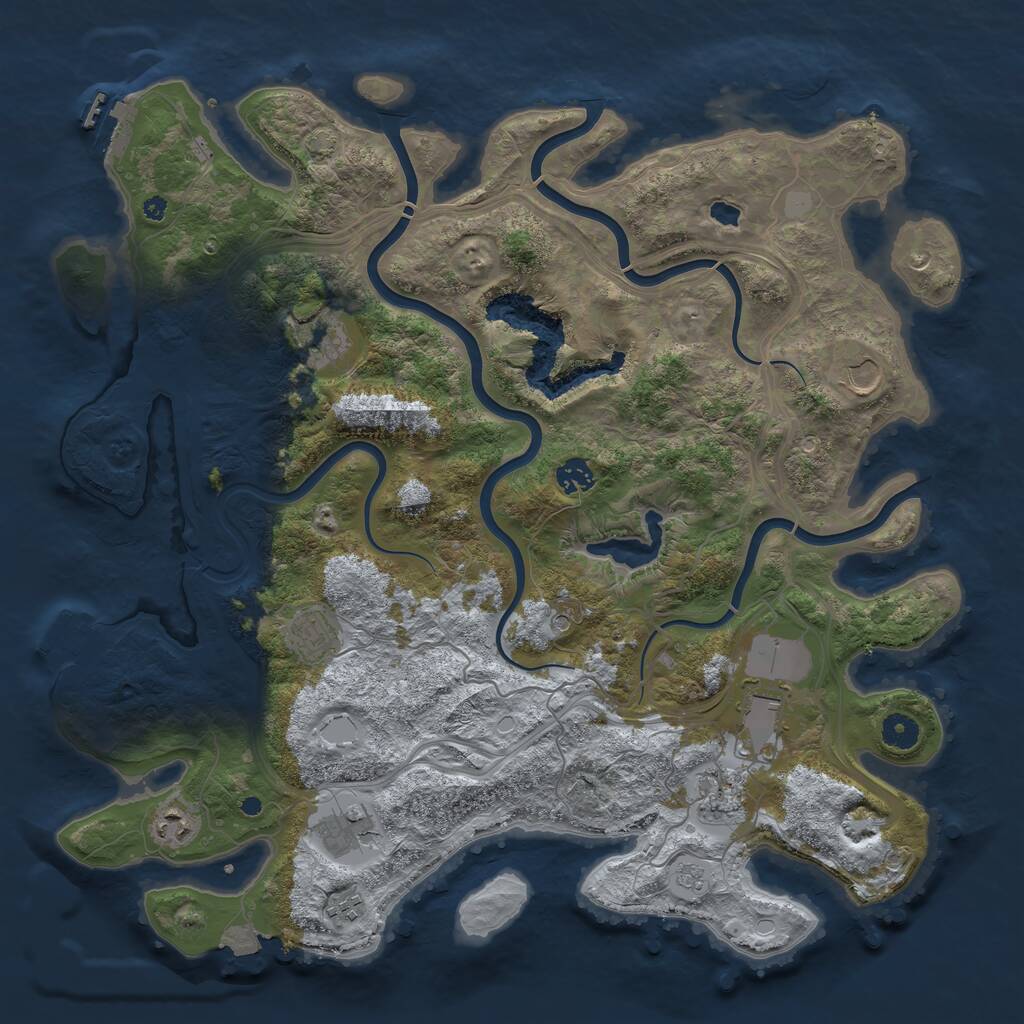 Rust Map: Procedural Map, Size: 4250, Seed: 1409414160, 15 Monuments