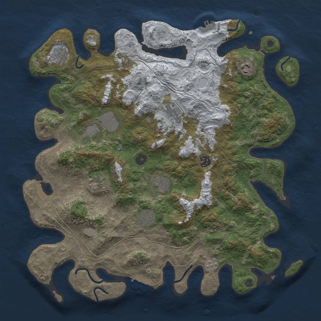 Rust Map: Procedural Map, Size: 4250, Seed: 361690944, 18 Monuments