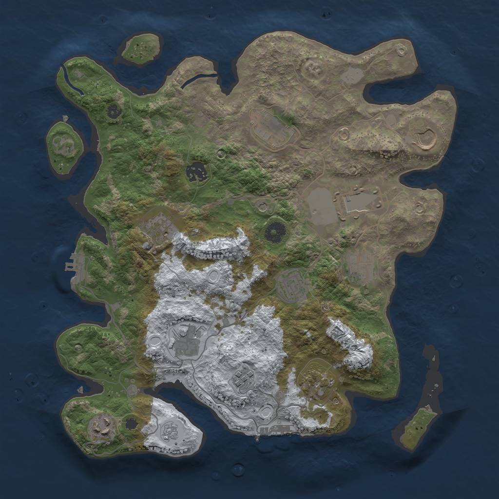 Rust Map: Procedural Map, Size: 3600, Seed: 56408862, 20 Monuments