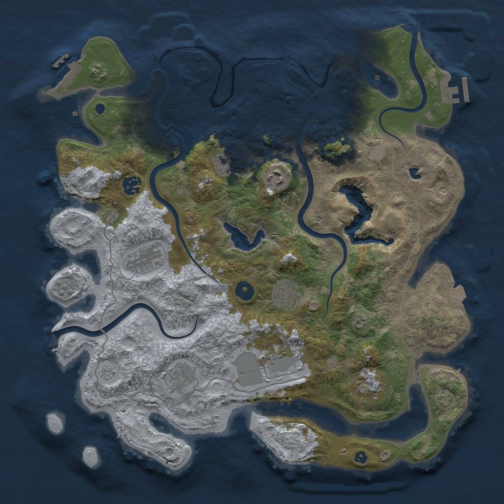 Rust Map: Procedural Map, Size: 4000, Seed: 1182634944, 15 Monuments