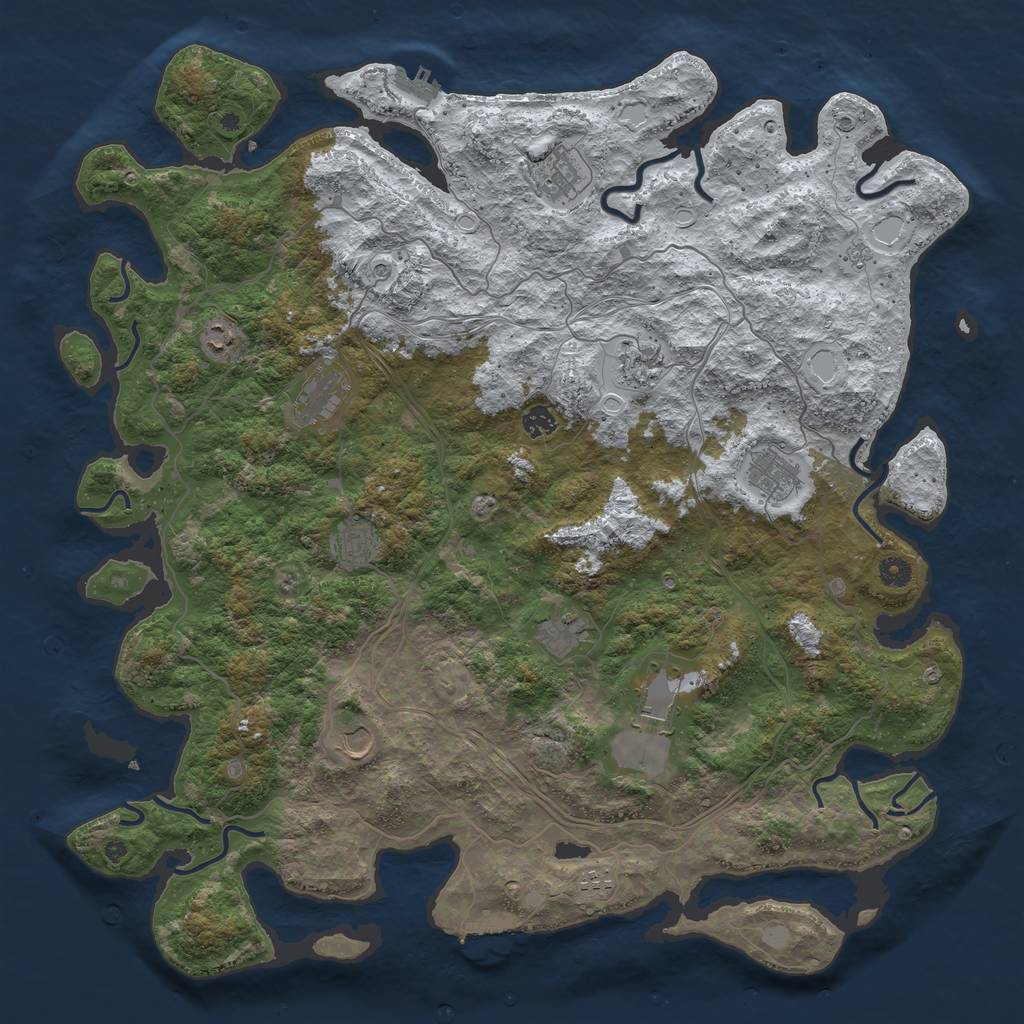 Rust Map: Procedural Map, Size: 4800, Seed: 1323, 20 Monuments