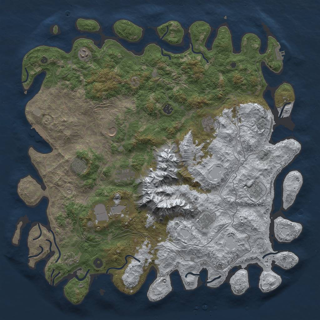 Rust Map: Procedural Map, Size: 5000, Seed: 833920, 20 Monuments