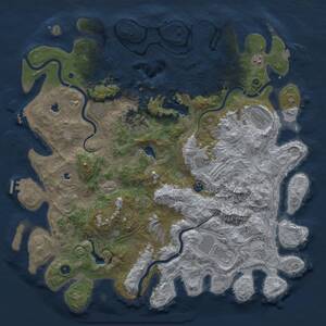 Thumbnail Rust Map: Procedural Map, Size: 5000, Seed: 833920, 17 Monuments