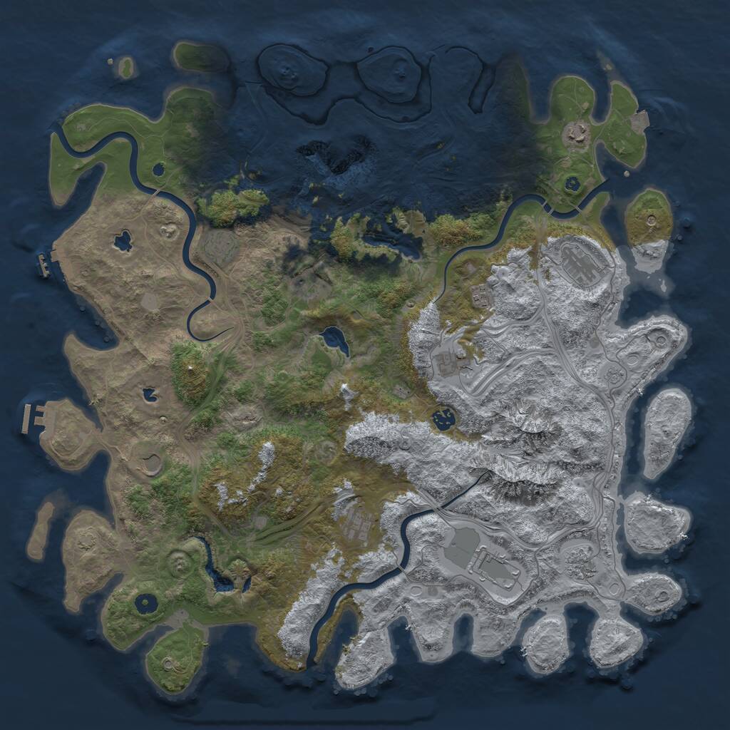 Rust Map: Procedural Map, Size: 5000, Seed: 833920, 17 Monuments