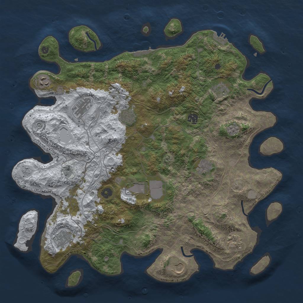 Rust Map: Procedural Map, Size: 4250, Seed: 1497160977, 20 Monuments