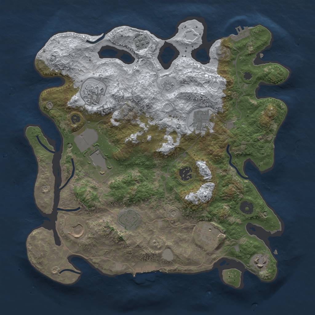 Rust Map: Procedural Map, Size: 3500, Seed: 237180725, 18 Monuments