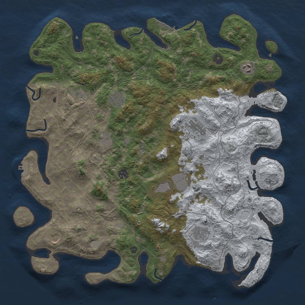 Rust Map: Procedural Map, Size: 4500, Seed: 63843585, 19 Monuments