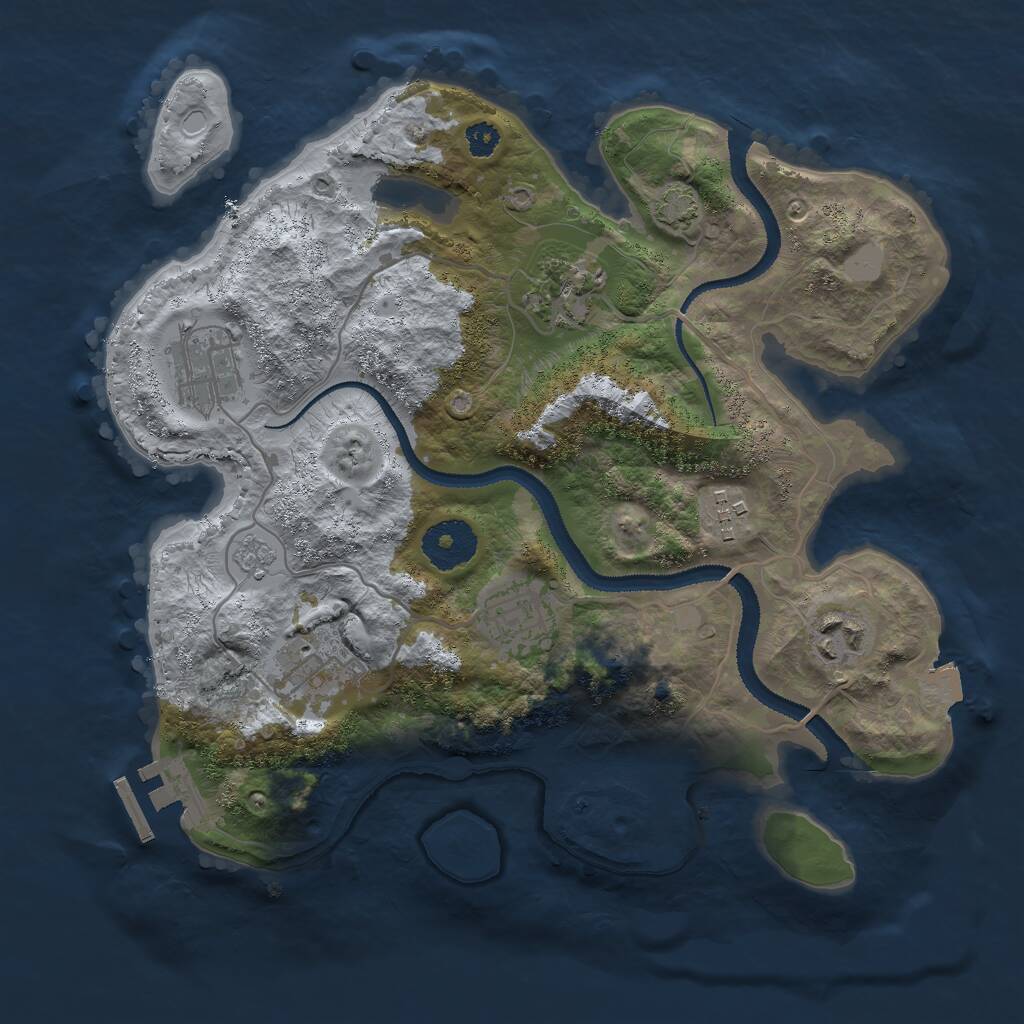 Rust Map: Procedural Map, Size: 3000, Seed: 5683, 10 Monuments
