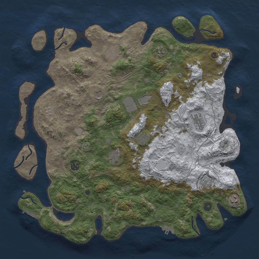 Rust Map: Procedural Map, Size: 4500, Seed: 764224266, 20 Monuments