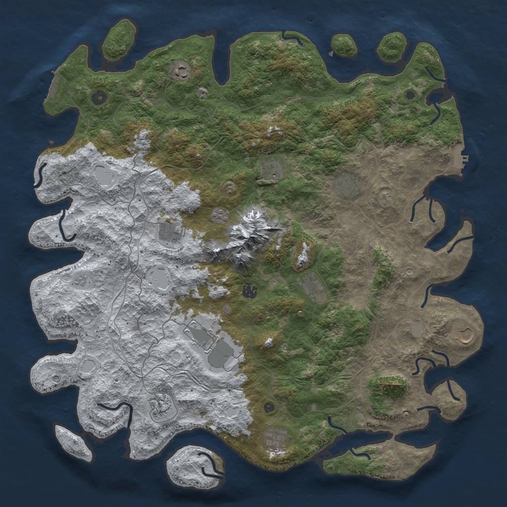 Rust Map: Procedural Map, Size: 5000, Seed: 29506608, 20 Monuments