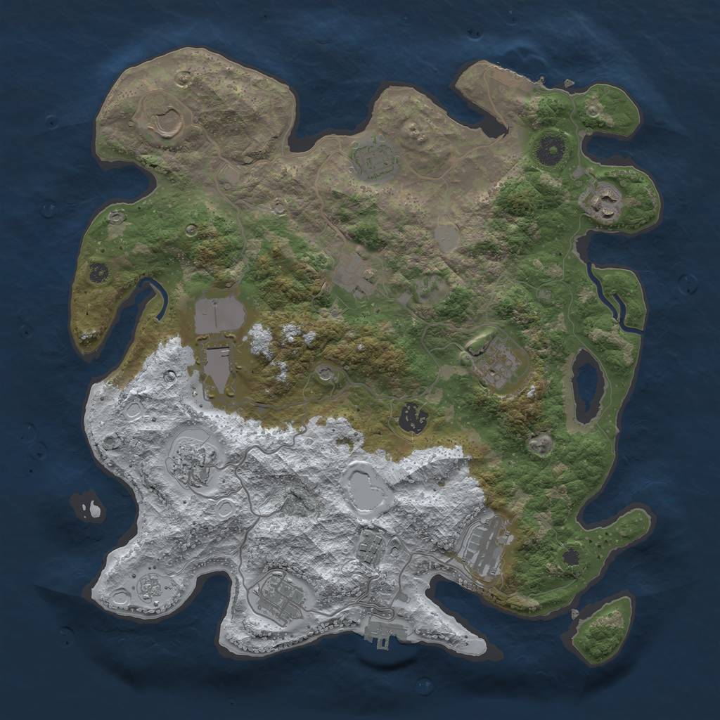 Rust Map: Procedural Map, Size: 3700, Seed: 152637, 20 Monuments