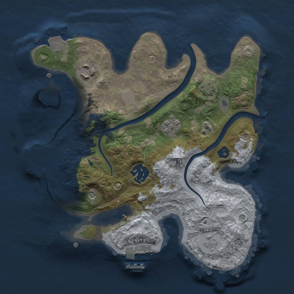 Rust Map: Procedural Map, Size: 2500, Seed: 6778, 9 Monuments