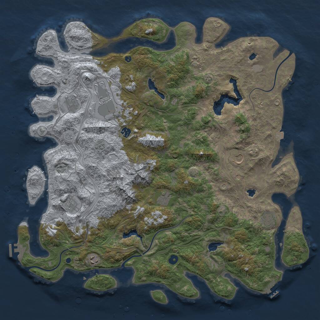 Rust Map: Procedural Map, Size: 5000, Seed: 13792717, 16 Monuments