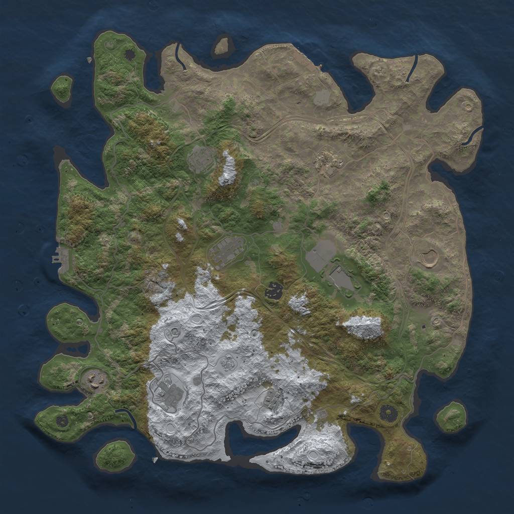 Rust Map: Procedural Map, Size: 4300, Seed: 428977684, 18 Monuments