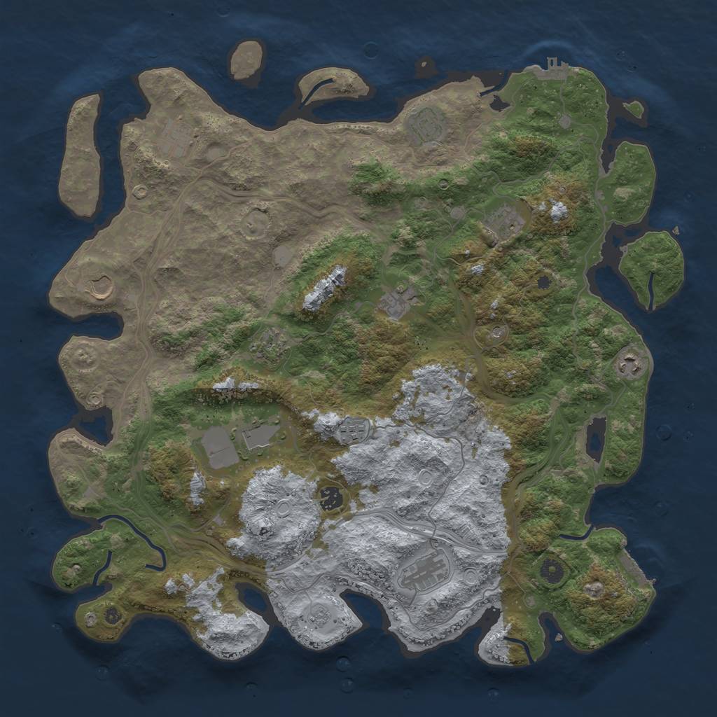 Rust Map: Procedural Map, Size: 4500, Seed: 1920031698, 20 Monuments