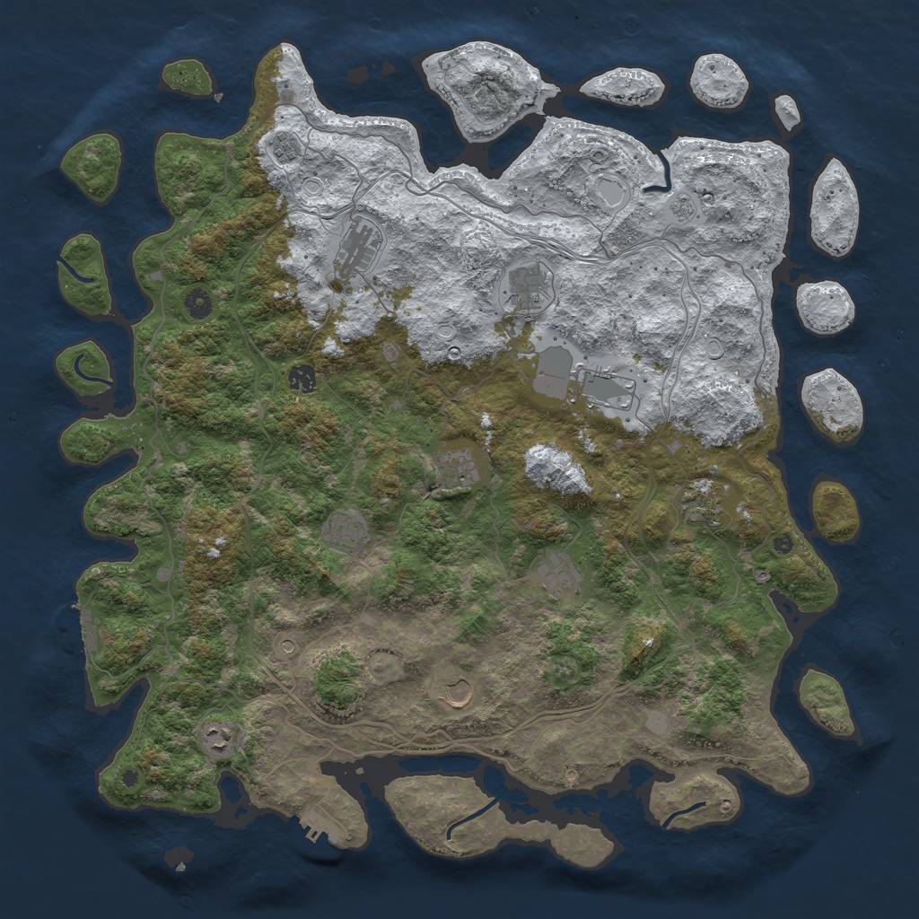 Rust Map: Procedural Map, Size: 4800, Seed: 1088953040, 20 Monuments