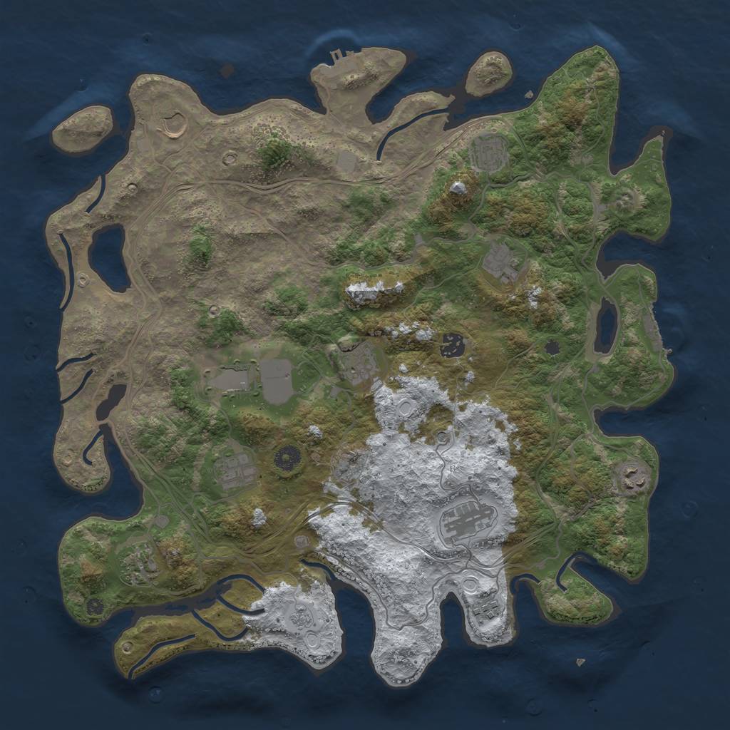 Rust Map: Procedural Map, Size: 4250, Seed: 678011843, 20 Monuments