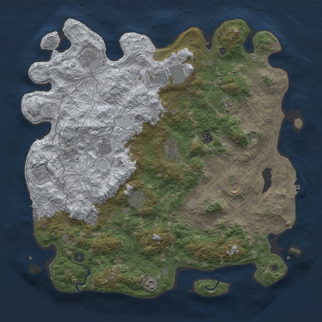 Rust Map: Procedural Map, Size: 4500, Seed: 9051984, 20 Monuments