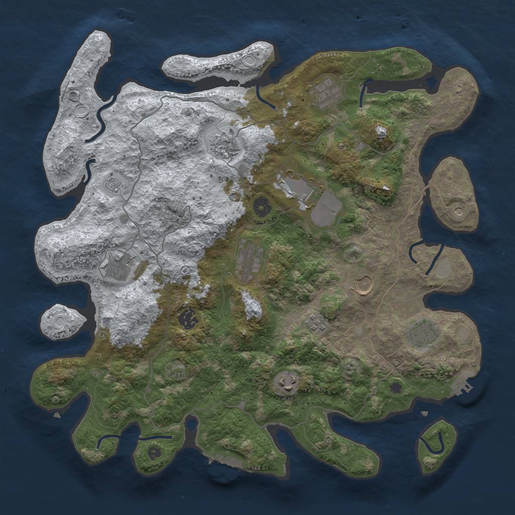 Rust Map: Procedural Map, Size: 4000, Seed: 1203766, 19 Monuments