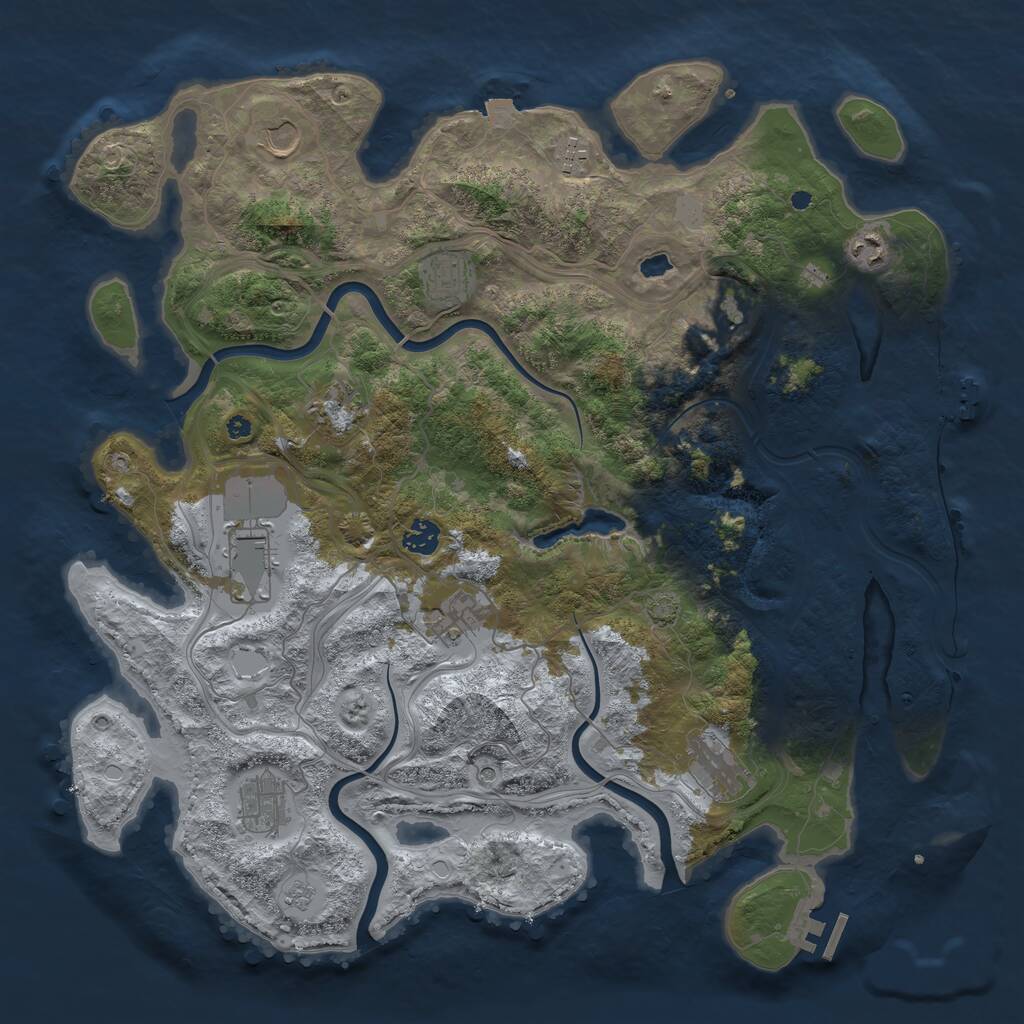 Rust Map: Procedural Map, Size: 4250, Seed: 221340065, 17 Monuments