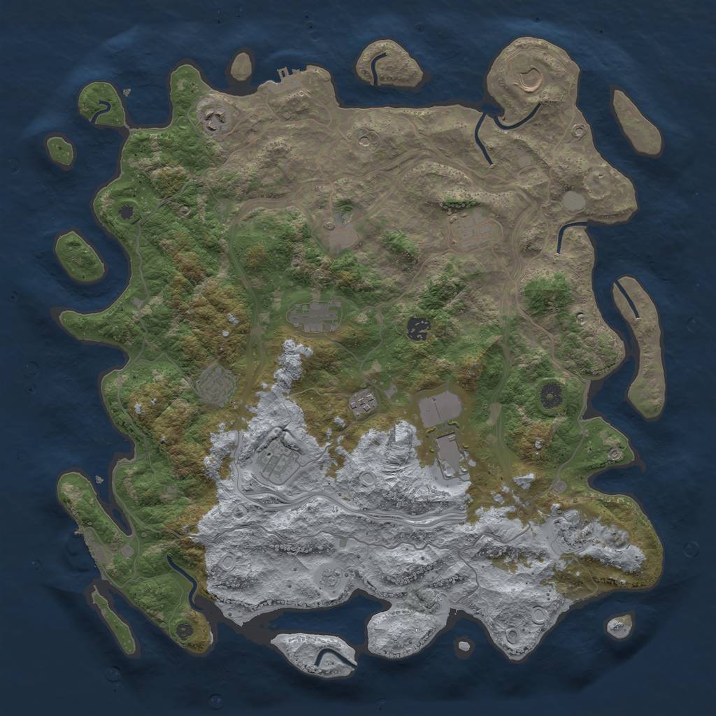 Rust Map: Procedural Map, Size: 4432, Seed: 9475397, 20 Monuments