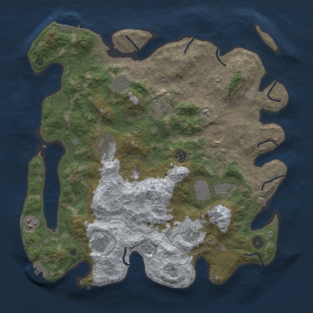 Rust Map: Procedural Map, Size: 4000, Seed: 1085001510, 19 Monuments
