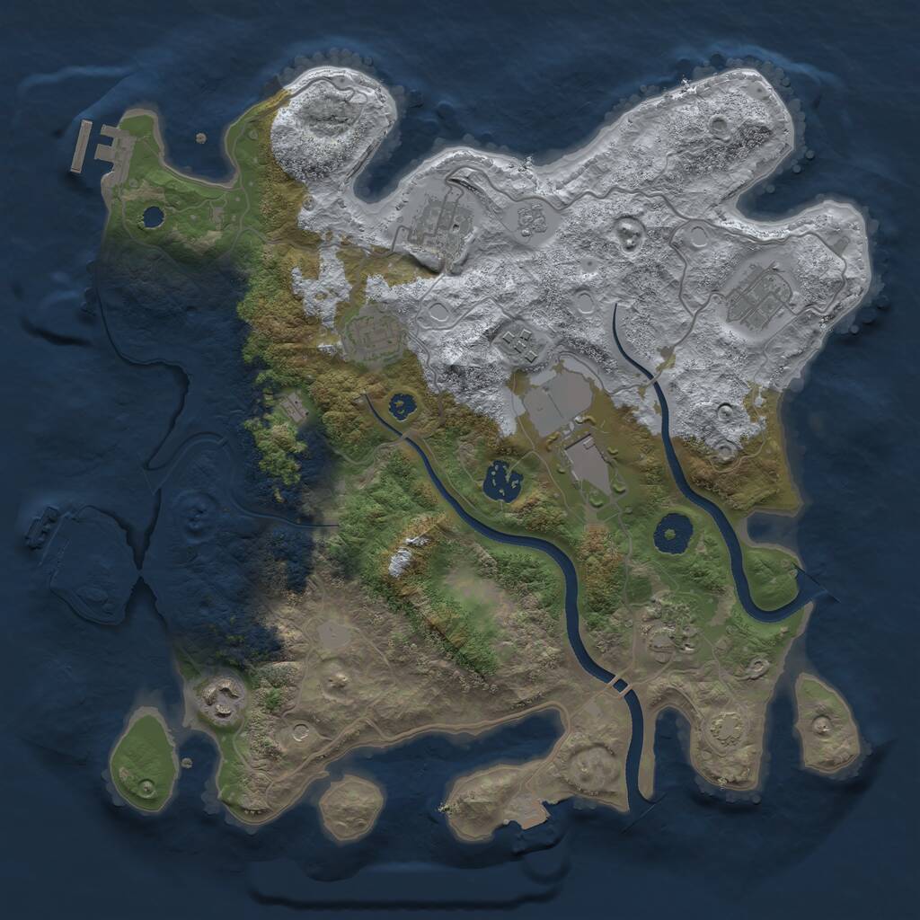 Rust Map: Procedural Map, Size: 3500, Seed: 856235563, 14 Monuments