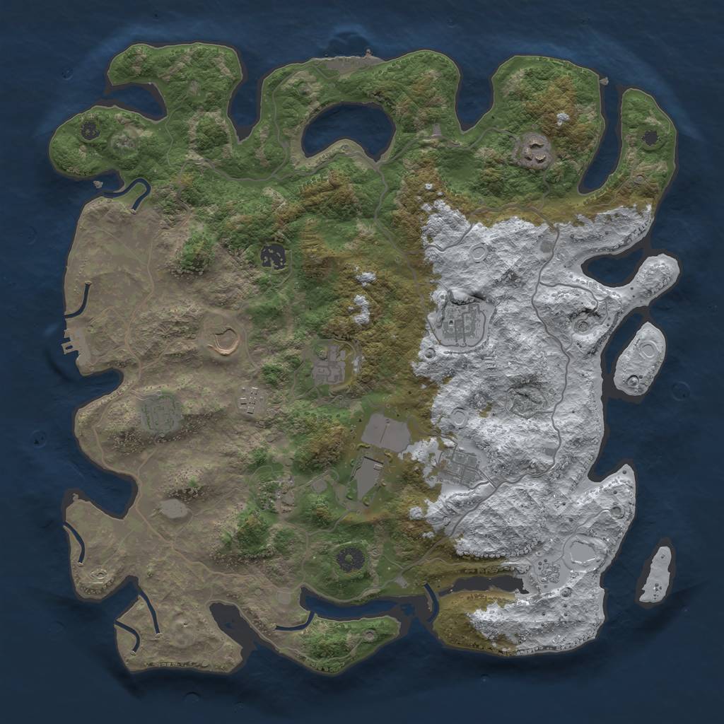 Rust Map: Procedural Map, Size: 4100, Seed: 21015, 19 Monuments