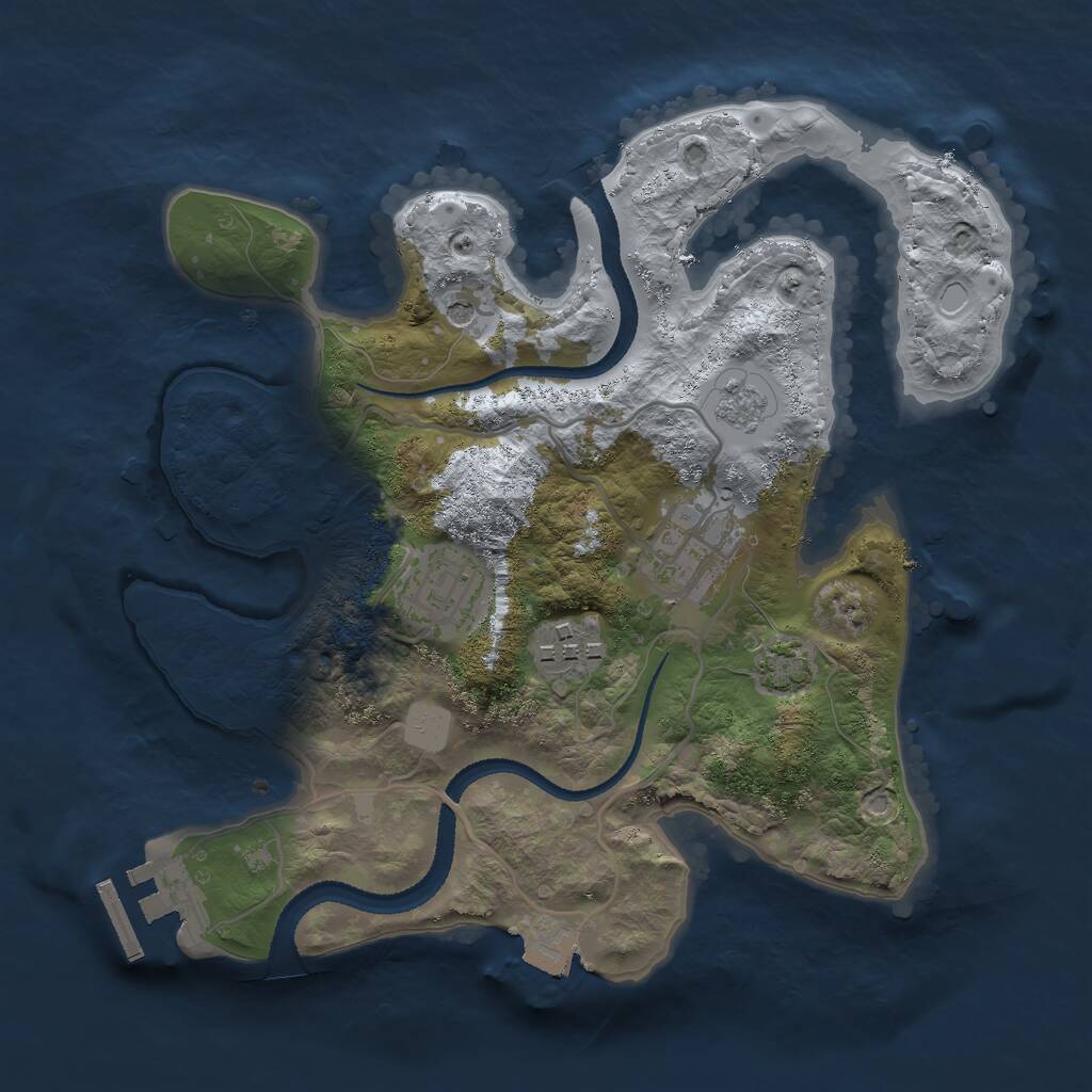 Rust Map: Procedural Map, Size: 2600, Seed: 310, 8 Monuments